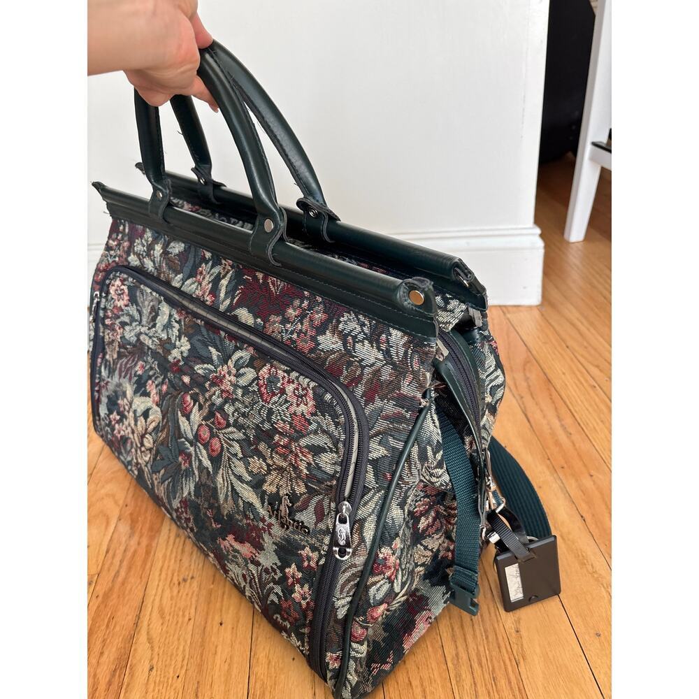 Atlantic Vintage Floral Tapestry Rolling Garment Bag Carry Suiter Travel Luggage - Picture 13 of 16